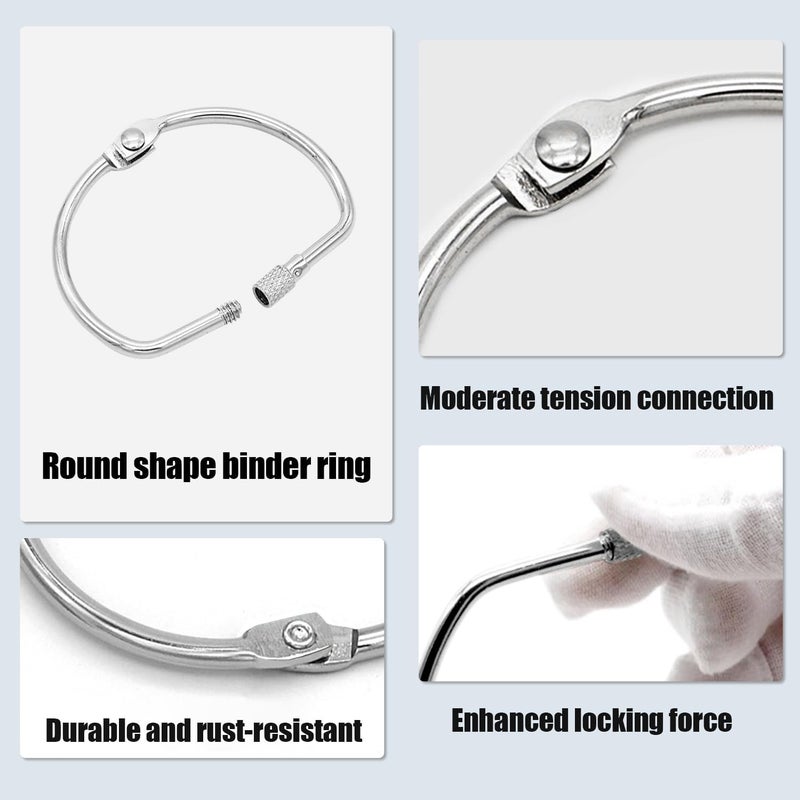 STSTECH 12 PCS 4 Inch D-Shaped Loose Leaf Binder Rings, Nickel Plated Metal Book Rings with Screw Lock for Index Cards, Documents, Keychains, DIY Crafts, Office, School, and Home Supplies (4 Inch) - Image 3